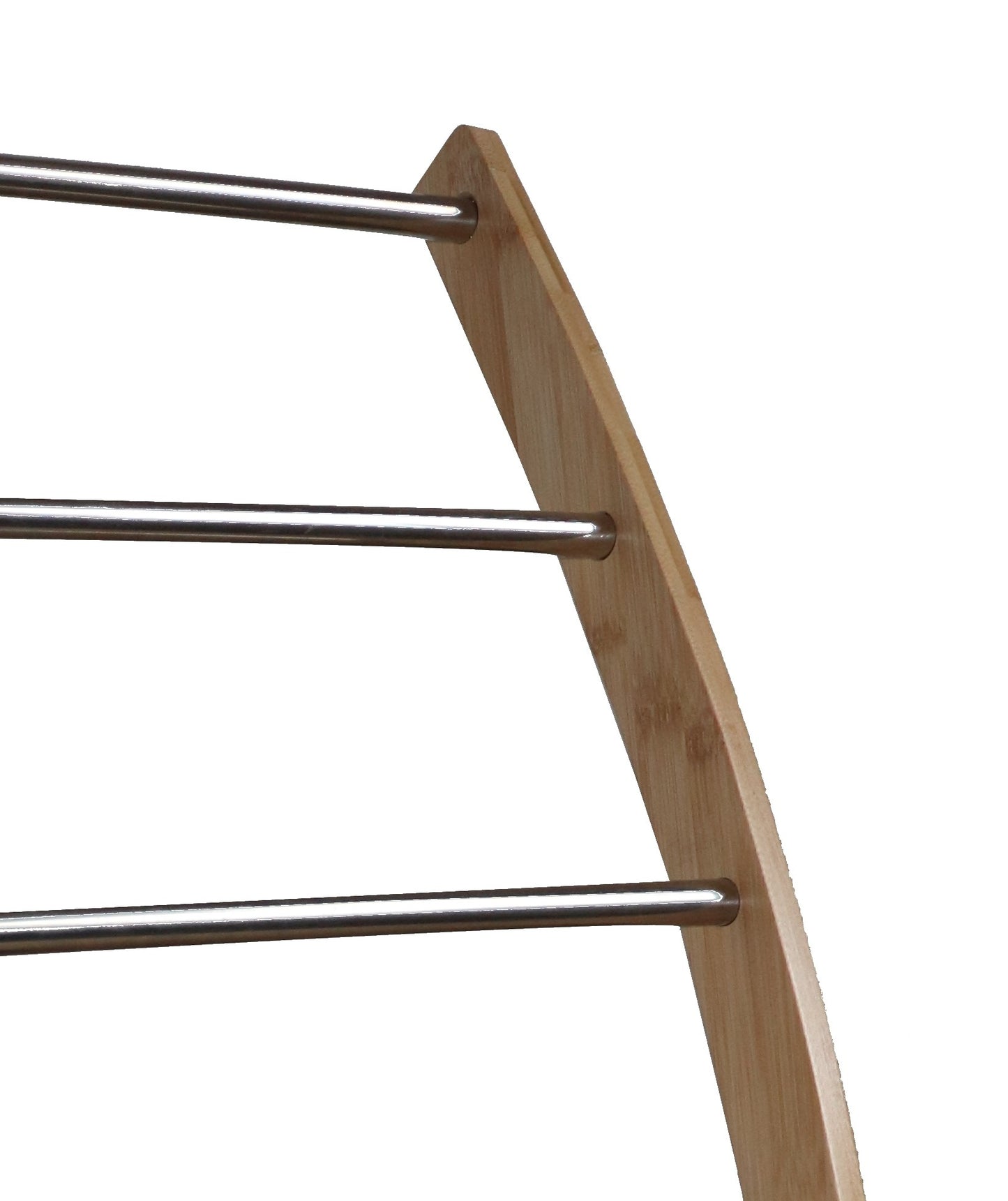 CARLA HOME Bamboo Towel Bar Metal Holder Rack 3-Tier Freestanding and